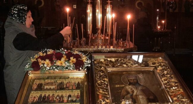 В день памяти святых сорока Севастийских мучеников в храме святителя Димитрия Ростовского города Алексеевка была совершена Божественная Литургия