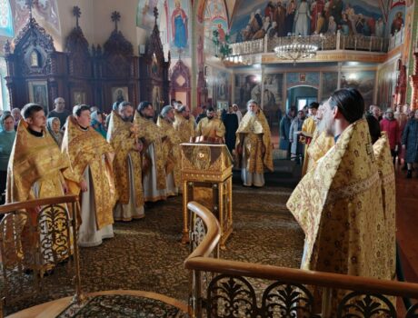 18 ноября, в день памяти святителя Тихона, патриарха Московского и всея Руси, в Свято-Троицком кафедральном соборе г. Алексеевка было совершено соборное богослужение. Божественную Литургию возглавил благочинный приходов Алексеевского округа протоиерей Евгений Подолько.